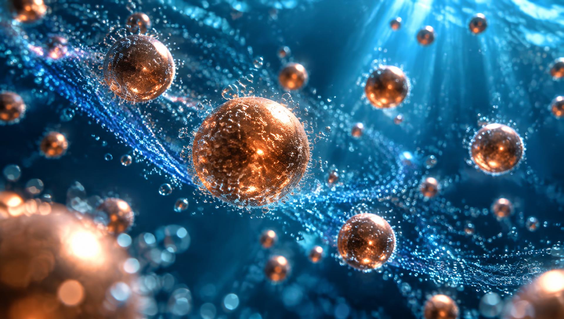Nanopartículas de cobre suspendidas en agua